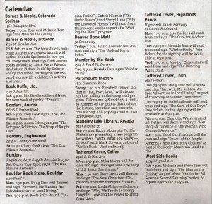 7 - Book signing calendar The Denver Post 4-6-08